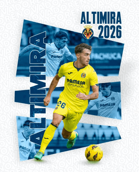  比利亚雷亚尔与23岁后卫阿尔蒂米拉续约至2026年